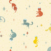 Cosmic Cats Wallpaper in Sunset Shades on Lemon Sorbet