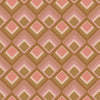 Thumbnail of vintage, diamond geometric wallpaper in vintage pink and harvest gold colourway
