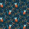 Let's Make A Den Wallpaper in Midnight Blue and Fox Orange