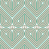 Green and Peach 60's Wallpaper