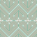 Green and Peach 60's Wallpaper