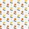 Rose Sketch Wallpaper in Orange on White
