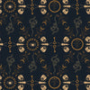 Spellbound Wallpaper in Midnight Blue and Mustard