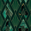 Emerald Art Deco Wallpaper