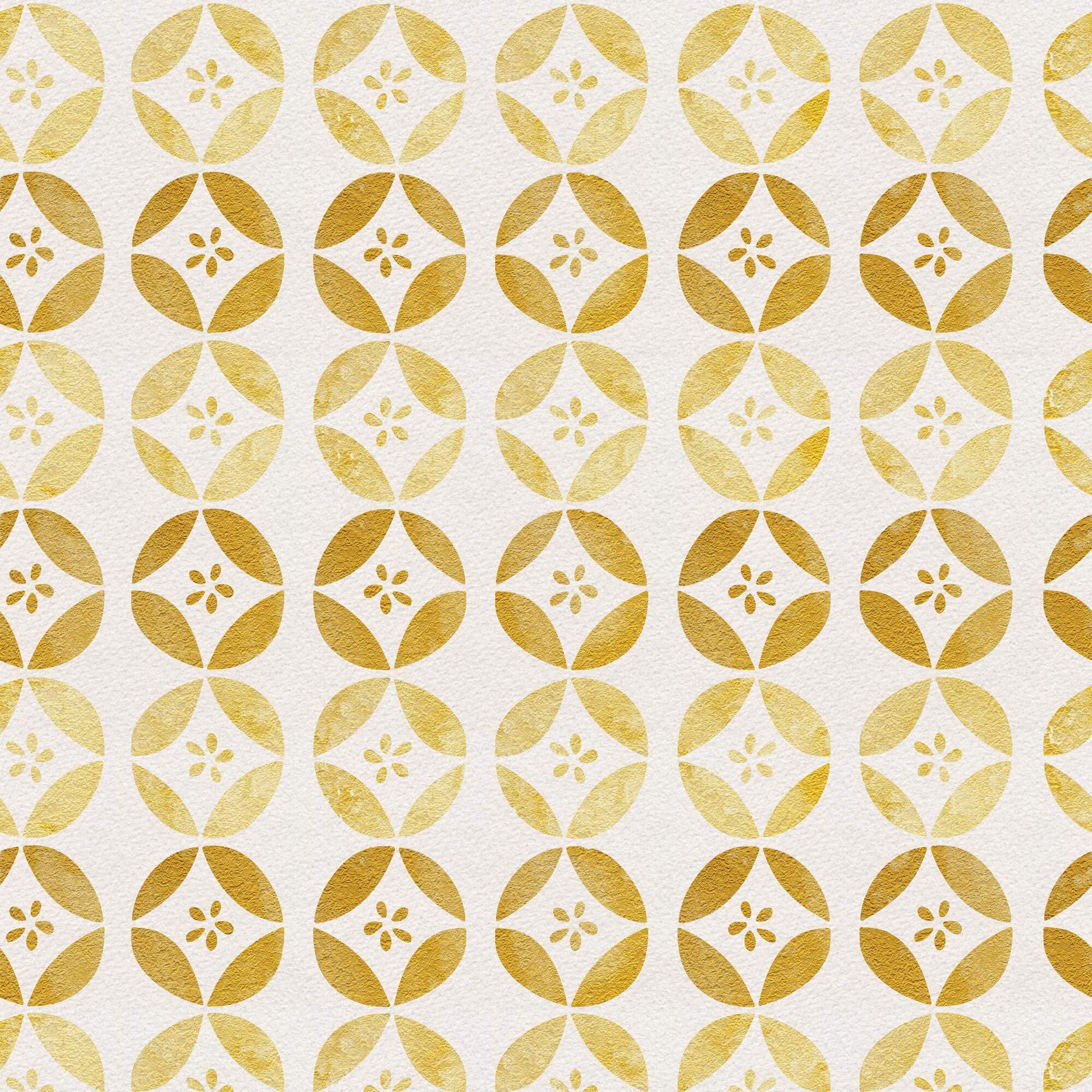 Yellow Circular Pattern Wallpaper