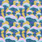 Fun Guy Wallpaper in Mustard Yellow, Sky Blue and Pink