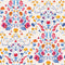 Forget Me Not Wallpaper in Citrus, Fuschia and Cobalt Blue