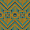Peace and Love Wallpaper in Mustard and Teal on Silent Cave