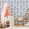 Nursery Wallpaper in Navy and White