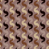 Thumbnail of vintage geometric wallpaper in caramel, black on vintage mauve colourway